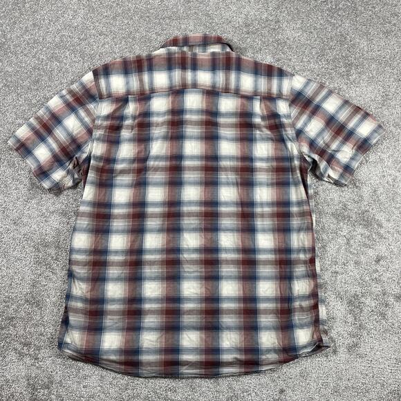 Carhartt Button Up Shirt Mens Large Relaxed Fit Plaid Short Sleeve Outdoors - Picture 6 of 9
